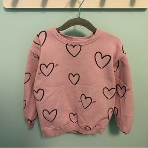 Zara Heart Print Sweatshirt